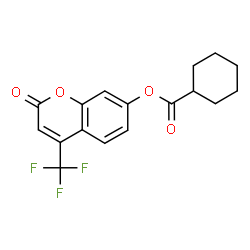 ChemSpider 2D Image | 2-Oxo-4-(trifluoromethyl)-2H-chromen-7-yl cyclohexanecarboxylate | C17H15F3O4