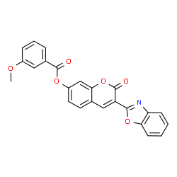 ChemSpider 2D Image | 3-(1,3-Benzoxazol-2-yl)-2-oxo-2H-chromen-7-yl 3-methoxybenzoate | C24H15NO6