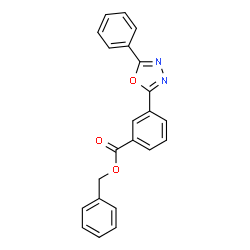 ChemSpider 2D Image | Benzyl 3-(5-phenyl-1,3,4-oxadiazol-2-yl)benzoate | C22H16N2O3