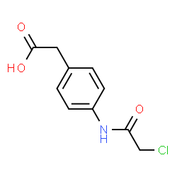 ChemSpider 2D Image | {4-[(Chloroacetyl)amino]phenyl}acetic acid | C10H10ClNO3
