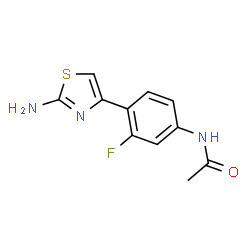 ChemSpider 2D Image | N-[4-(2-Amino-1,3-thiazol-4-yl)-3-fluorophenyl]acetamide | C11H10FN3OS