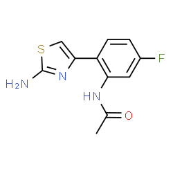 ChemSpider 2D Image | N-[2-(2-Amino-1,3-thiazol-4-yl)-5-fluorophenyl]acetamide | C11H10FN3OS