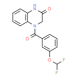 ChemSpider 2D Image | 4-[3-(Difluoromethoxy)benzoyl]-3,4-dihydro-2(1H)-quinoxalinone | C16H12F2N2O3