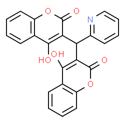 ChemSpider 2D Image | 3,3'-(2-Pyridinylmethylene)bis(4-hydroxy-2H-chromen-2-one) | C24H15NO6
