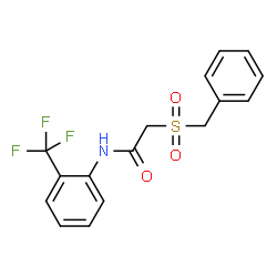ChemSpider 2D Image | 2-(Benzylsulfonyl)-N-[2-(trifluoromethyl)phenyl]acetamide | C16H14F3NO3S