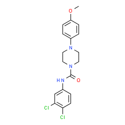 ChemSpider 2D Image | N-(3,4-Dichlorophenyl)-4-(4-methoxyphenyl)-1-piperazinecarboxamide | C18H19Cl2N3O2