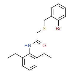 ChemSpider 2D Image | 2-[(2-Bromobenzyl)sulfanyl]-N-(2,6-diethylphenyl)acetamide | C19H22BrNOS