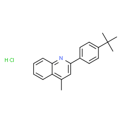 ChemSpider 2D Image | 4-Methyl-2-[4-(2-methyl-2-propanyl)phenyl]quinoline hydrochloride (1:1) | C20H22ClN