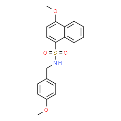 ChemSpider 2D Image | 4-Methoxy-N-(4-methoxybenzyl)-1-naphthalenesulfonamide | C19H19NO4S