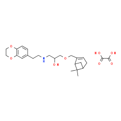 ChemSpider 2D Image | 1-{[2-(2,3-Dihydro-1,4-benzodioxin-6-yl)ethyl]amino}-3-[(6,6-dimethylbicyclo[3.1.1]hept-2-en-2-yl)methoxy]-2-propanol ethanedioate (1:1) | C25H35NO8