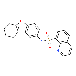 ChemSpider 2D Image | N-(6,7,8,9-Tetrahydrodibenzo[b,d]furan-2-yl)-8-quinolinesulfonamide | C21H18N2O3S