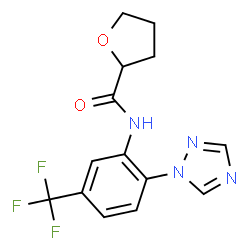 ChemSpider 2D Image | N-[2-(1H-1,2,4-Triazol-1-yl)-5-(trifluoromethyl)phenyl]tetrahydro-2-furancarboxamide | C14H13F3N4O2