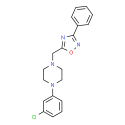 ChemSpider 2D Image | 1-(3-Chlorophenyl)-4-[(3-phenyl-1,2,4-oxadiazol-5-yl)methyl]piperazine | C19H19ClN4O