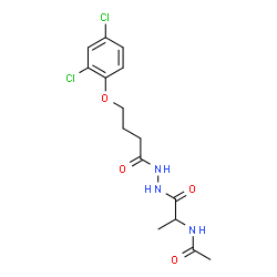 ChemSpider 2D Image | N-(1-{2-[4-(2,4-Dichlorophenoxy)butanoyl]hydrazino}-1-oxo-2-propanyl)acetamide | C15H19Cl2N3O4