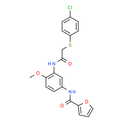ChemSpider 2D Image | N-[3-({[(4-Chlorophenyl)sulfanyl]acetyl}amino)-4-methoxyphenyl]-2-furamide | C20H17ClN2O4S