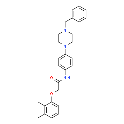 ChemSpider 2D Image | N-[4-(4-Benzyl-1-piperazinyl)phenyl]-2-(2,3-dimethylphenoxy)acetamide | C27H31N3O2