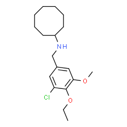 ChemSpider 2D Image | N-(3-Chloro-4-ethoxy-5-methoxybenzyl)cyclooctanamine | C18H28ClNO2