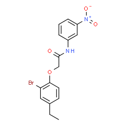 ChemSpider 2D Image | 2-(2-Bromo-4-ethylphenoxy)-N-(3-nitrophenyl)acetamide | C16H15BrN2O4