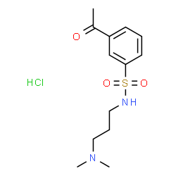 ChemSpider 2D Image | 3-Acetyl-N-[3-(dimethylamino)propyl]benzenesulfonamide hydrochloride (1:1) | C13H21ClN2O3S