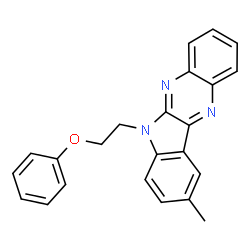 ChemSpider 2D Image | 9-Methyl-6-(2-phenoxyethyl)-6H-indolo[2,3-b]quinoxaline | C23H19N3O