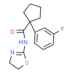 ChemSpider 2D Image | N-(4,5-Dihydro-1,3-thiazol-2-yl)-1-(3-fluorophenyl)cyclopentanecarboxamide | C15H17FN2OS