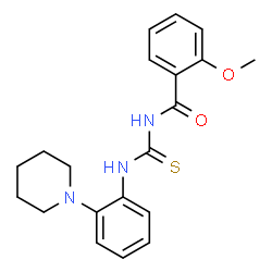ChemSpider 2D Image | 2-Methoxy-N-{[2-(1-piperidinyl)phenyl]carbamothioyl}benzamide | C20H23N3O2S