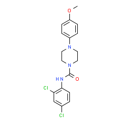 ChemSpider 2D Image | N-(2,4-Dichlorophenyl)-4-(4-methoxyphenyl)-1-piperazinecarboxamide | C18H19Cl2N3O2