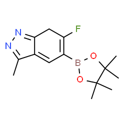 ChemSpider 2D Image | 6-Fluoro-3-methyl-5-(4,4,5,5-tetramethyl-1,3,2-dioxaborolan-2-yl)-7H-indazole | C14H18BFN2O2
