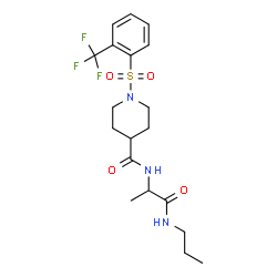 ChemSpider 2D Image | N-[1-Oxo-1-(propylamino)-2-propanyl]-1-{[2-(trifluoromethyl)phenyl]sulfonyl}-4-piperidinecarboxamide | C19H26F3N3O4S