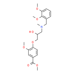 ChemSpider 2D Image | Methyl 4-{3-[(2,3-dimethoxybenzyl)(methyl)amino]-2-hydroxypropoxy}-3-methoxybenzoate | C22H29NO7