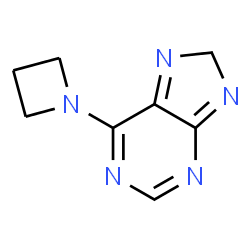 ChemSpider 2D Image | 6-(1-Azetidinyl)-8H-purine | C8H9N5