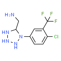 ChemSpider 2D Image | 1-{1-[4-Chloro-3-(trifluoromethyl)phenyl]-5-tetrazolidinyl}methanamine | C9H11ClF3N5