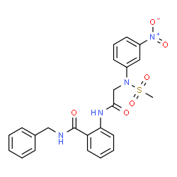 ChemSpider 2D Image | N-Benzyl-2-{[N-(methylsulfonyl)-N-(3-nitrophenyl)glycyl]amino}benzamide | C23H22N4O6S