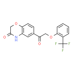 ChemSpider 2D Image | 6-{[2-(Trifluoromethyl)phenoxy]acetyl}-2H-1,4-benzoxazin-3(4H)-one | C17H12F3NO4