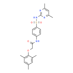 ChemSpider 2D Image | N-{4-[(4,6-Dimethyl-2-pyrimidinyl)sulfamoyl]phenyl}-2-(mesityloxy)acetamide | C23H26N4O4S