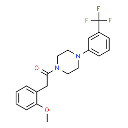 ChemSpider 2D Image | 2-(2-Methoxyphenyl)-1-{4-[3-(trifluoromethyl)phenyl]-1-piperazinyl}ethanone | C20H21F3N2O2