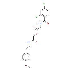 ChemSpider 2D Image | 2-{[2-(4-Methoxyphenyl)ethyl]amino}-2-oxoethyl N-(2,4-dichlorobenzoyl)glycinate | C20H20Cl2N2O5