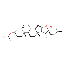ChemSpider 2D Image | (3beta,8alpha,9beta,10alpha,13alpha,14beta,16S,17beta,20R,22S,25S)-Spirost-5-en-3-yl acetate | C29H44O4