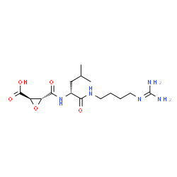 ChemSpider 2D Image | (2R,3R)-3-{[(2R)-1-({4-[(Diaminomethylene)amino]butyl}amino)-4-methyl-1-oxo-2-pentanyl]carbamoyl}-2-oxiranecarboxylic acid | C15H27N5O5