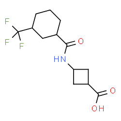 ChemSpider 2D Image | 3-({[3-(Trifluoromethyl)cyclohexyl]carbonyl}amino)cyclobutanecarboxylic acid | C13H18F3NO3