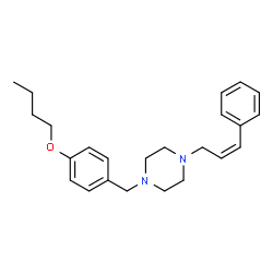 ChemSpider 2D Image | 1-(4-Butoxybenzyl)-4-[(2Z)-3-phenyl-2-propen-1-yl]piperazine | C24H32N2O