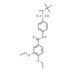 ChemSpider 2D Image | 3,4-Diethoxy-N-{4-[(2-methyl-2-propanyl)sulfamoyl]phenyl}benzamide | C21H28N2O5S