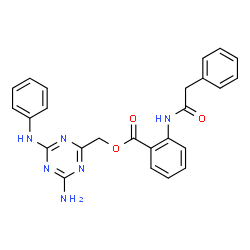 ChemSpider 2D Image | (4-Amino-6-anilino-1,3,5-triazin-2-yl)methyl 2-[(phenylacetyl)amino]benzoate | C25H22N6O3