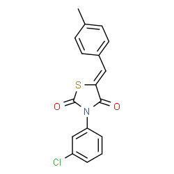 ChemSpider 2D Image | (5Z)-3-(3-Chlorophenyl)-5-(4-methylbenzylidene)-1,3-thiazolidine-2,4-dione | C17H12ClNO2S