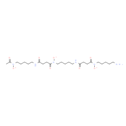 ChemSpider 2D Image | [Acetyl(27-amino-11,22-dioxido-7,10,18,21-tetraoxo-6,11,17,22-tetraazaheptacos-1-yl)amino]oxidanide | C25H45N6O8