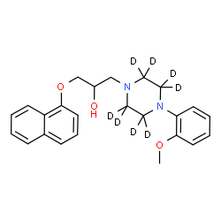 ChemSpider 2D Image | 1-[4-(2-Methoxyphenyl)(~2~H_8_)-1-piperazinyl]-3-(1-naphthyloxy)-2-propanol | C24H20D8N2O3