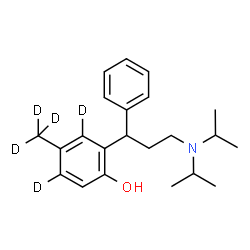 ChemSpider 2D Image | 2-[3-(Diisopropylamino)-1-phenylpropyl]-4-(~2~H_3_)methyl(3,5-~2~H_2_)phenol | C22H26D5NO