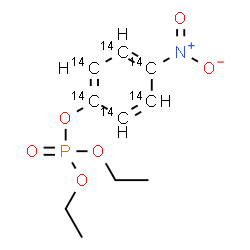 ChemSpider 2D Image | Diethyl 4-nitro(~14~C_6_)phenyl phosphate | C414C6H14NO6P