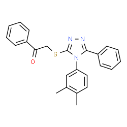 ChemSpider 2D Image | 2-{[4-(3,4-Dimethylphenyl)-5-phenyl-4H-1,2,4-triazol-3-yl]sulfanyl}-1-phenylethanone | C24H21N3OS