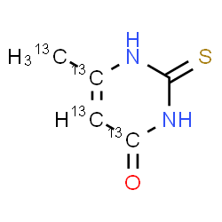 ChemSpider 2D Image | 6-(~13~C)Methyl-2-thioxo(4,5,6-~13~C_3_)-2,3-dihydro-4(1H)-pyrimidinone | C13C4H6N2OS